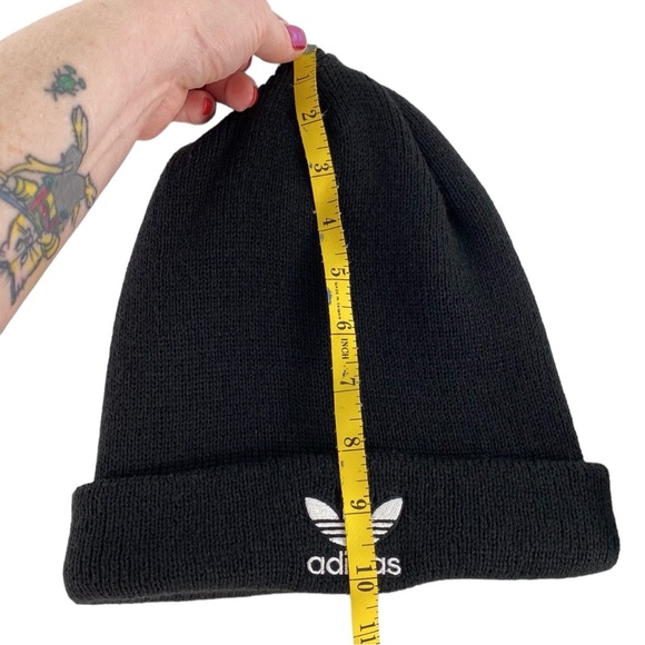 Adidas Originals Trefoil Black Womens Fit Knit Beanie - Picture 11 of 11
